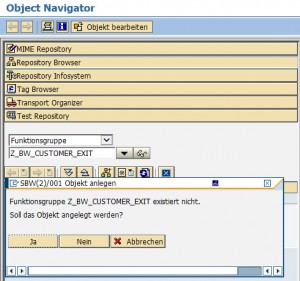 Object Navigator Funktionsgruppe