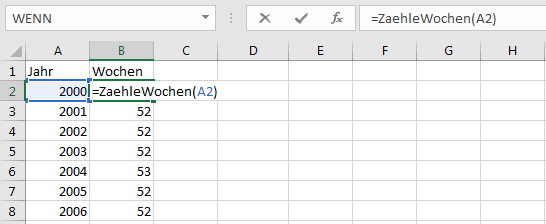 So zählen Sie Kalenderwochen mit Excel VBA