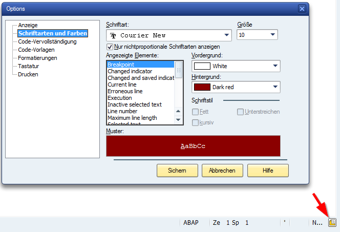 Eigene Farben für ABAP Elemente