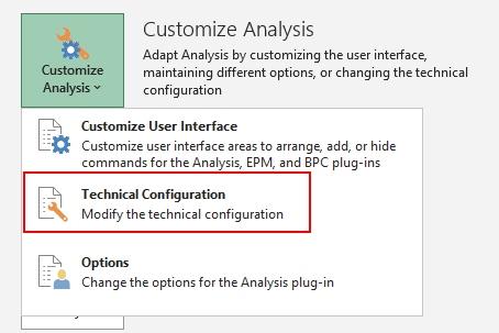 Technische Konfiguration von Analysis for Office