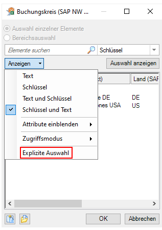 Explizite Auswahl einschalten