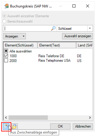 Filterauswahl aus Zwischenablage einfügen