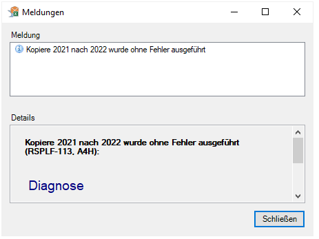 Kopie erfolgreich ausgeführt
