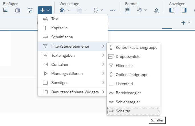 Schalter-Element einfügen