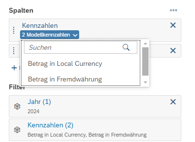 Modellkennzahl in Fremdwährung