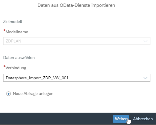 Neue Abfrage anlegen