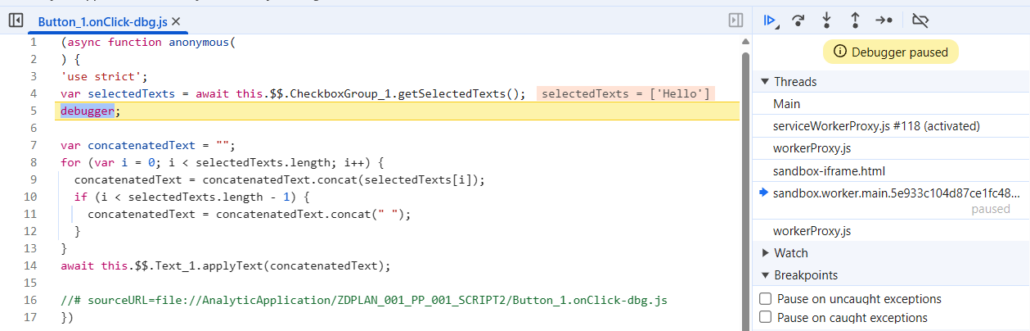 Debugger Befehl