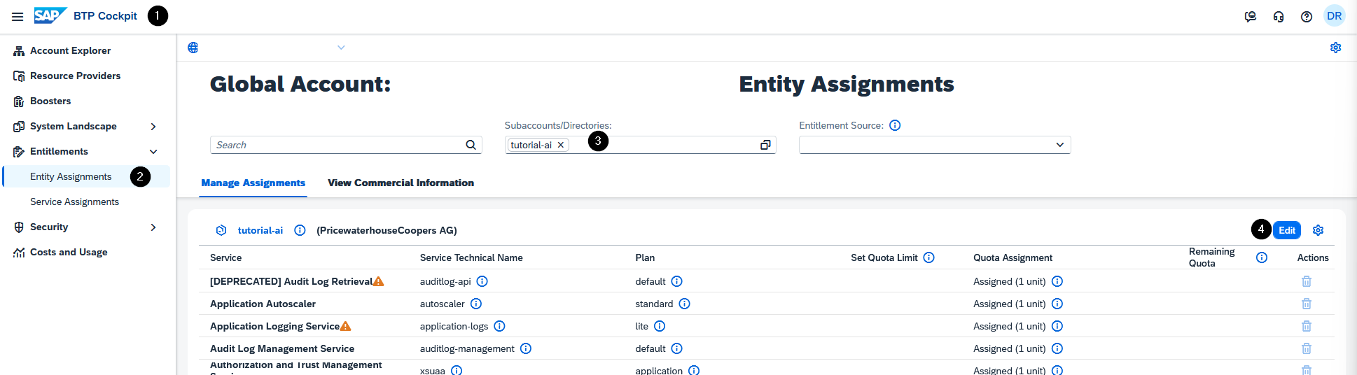 Entity assignment