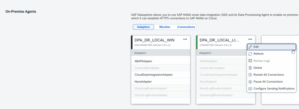 Adapter in Datasphere registrieren