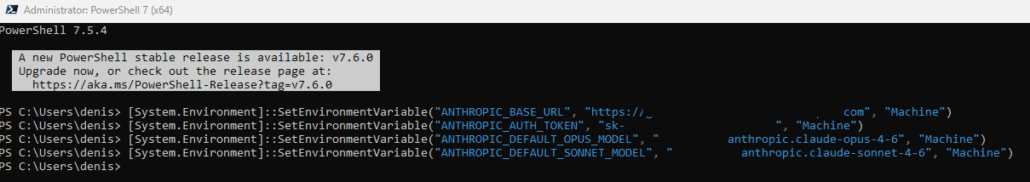 Umgebungsvariablen setzen